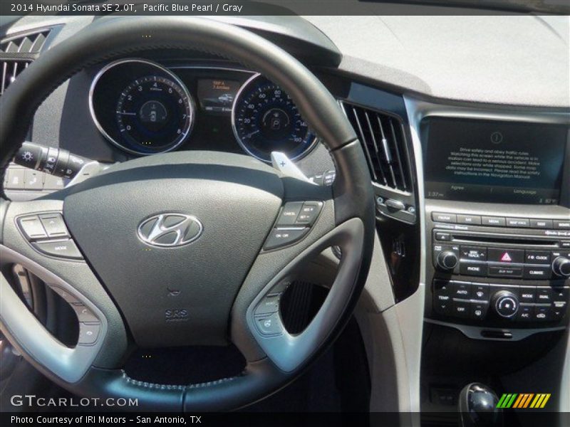 Pacific Blue Pearl / Gray 2014 Hyundai Sonata SE 2.0T