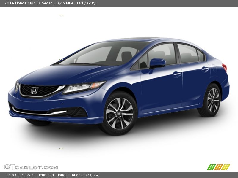 Dyno Blue Pearl / Gray 2014 Honda Civic EX Sedan