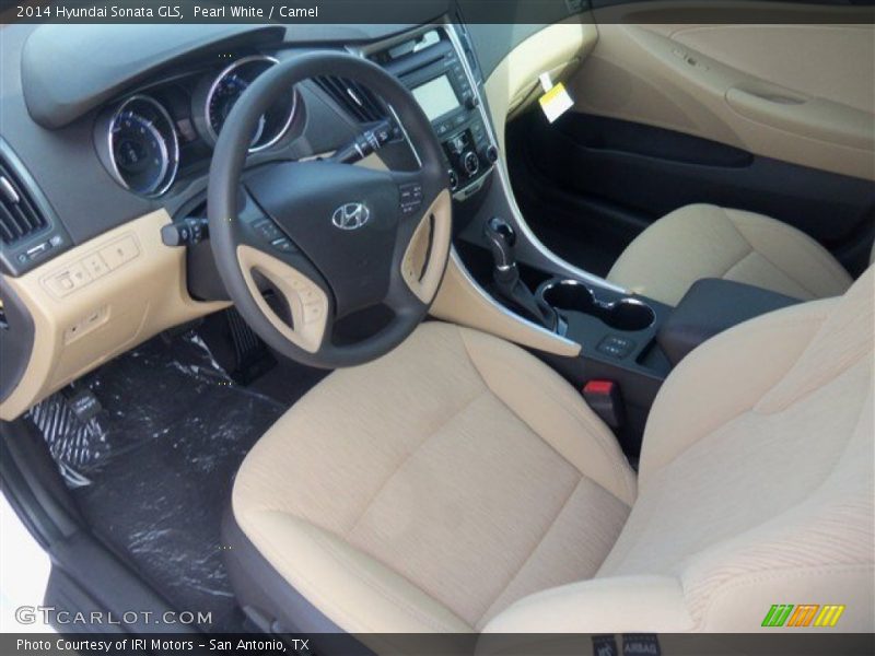 Pearl White / Camel 2014 Hyundai Sonata GLS