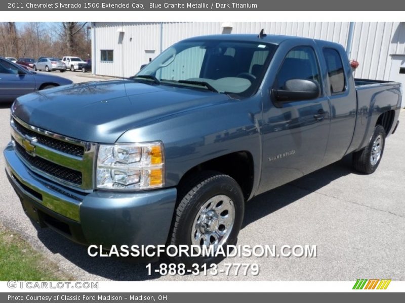 Blue Granite Metallic / Dark Titanium 2011 Chevrolet Silverado 1500 Extended Cab