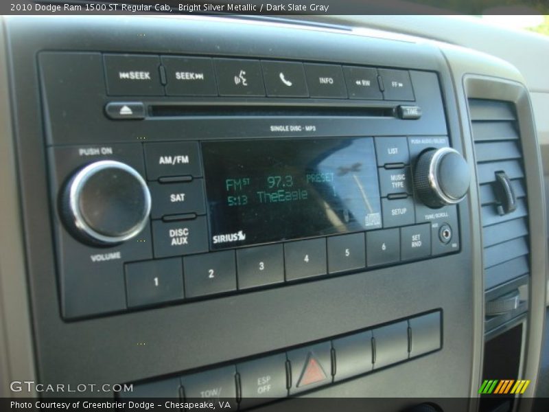 Bright Silver Metallic / Dark Slate Gray 2010 Dodge Ram 1500 ST Regular Cab