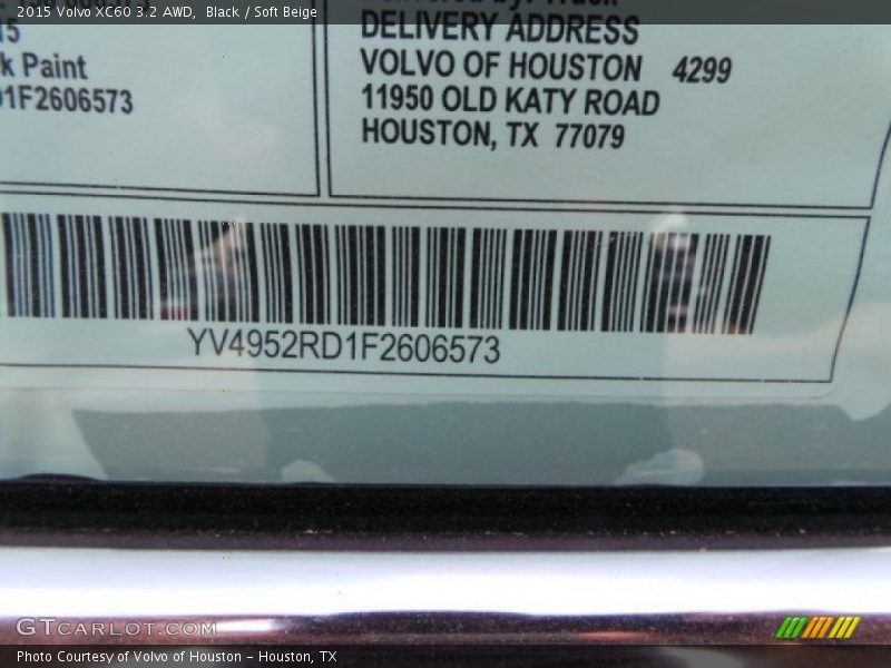 Black / Soft Beige 2015 Volvo XC60 3.2 AWD