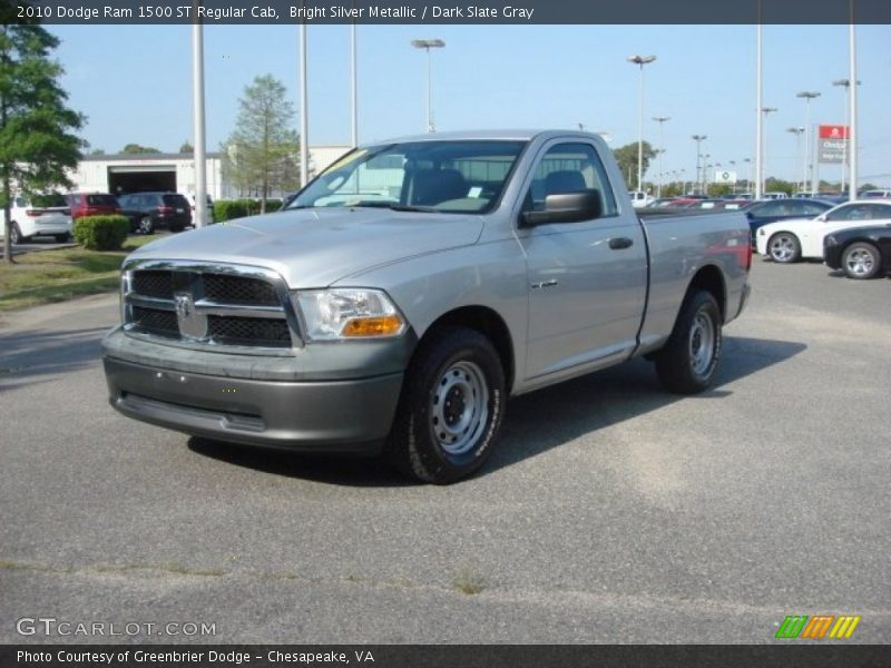 Bright Silver Metallic / Dark Slate Gray 2010 Dodge Ram 1500 ST Regular Cab