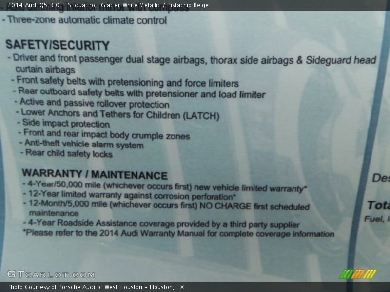 Glacier White Metallic / Pistachio Beige 2014 Audi Q5 3.0 TFSI quattro