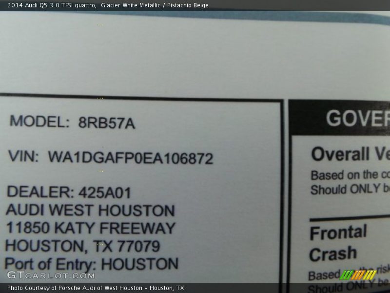 Glacier White Metallic / Pistachio Beige 2014 Audi Q5 3.0 TFSI quattro