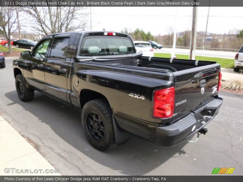 Brilliant Black Crystal Pearl / Dark Slate Gray/Medium Slate Gray 2011 Dodge Dakota Big Horn Crew Cab 4x4