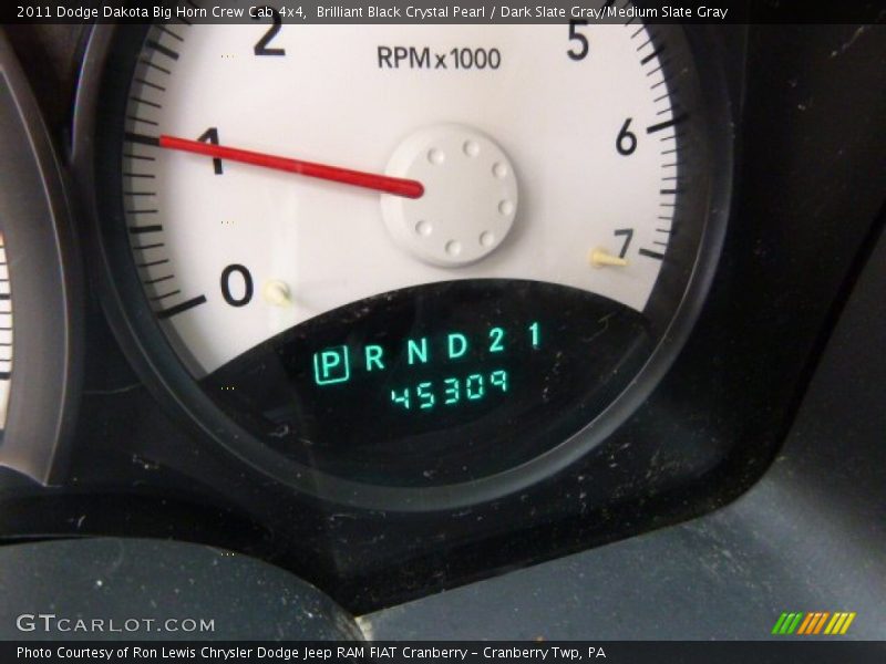 Brilliant Black Crystal Pearl / Dark Slate Gray/Medium Slate Gray 2011 Dodge Dakota Big Horn Crew Cab 4x4