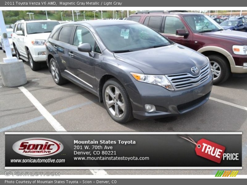 Magnetic Gray Metallic / Light Gray 2011 Toyota Venza V6 AWD