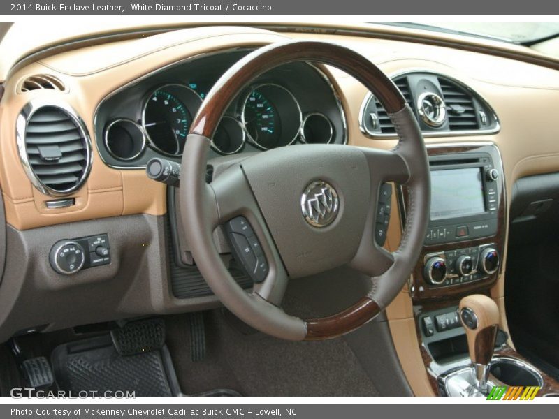 White Diamond Tricoat / Cocaccino 2014 Buick Enclave Leather