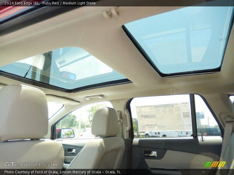 Ruby Red / Medium Light Stone 2014 Ford Edge SEL