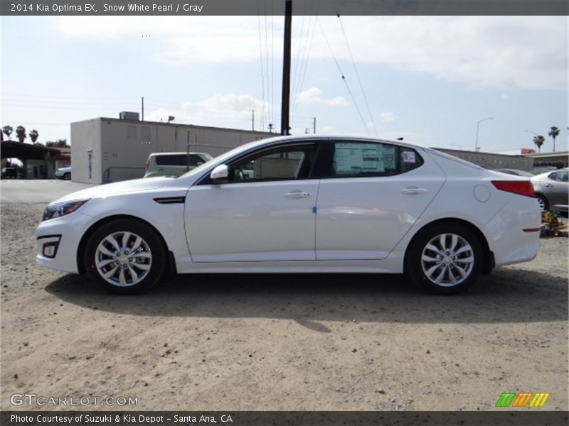 Snow White Pearl / Gray 2014 Kia Optima EX