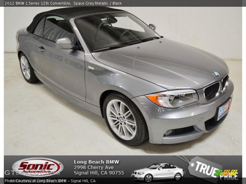Space Grey Metallic / Black 2012 BMW 1 Series 128i Convertible