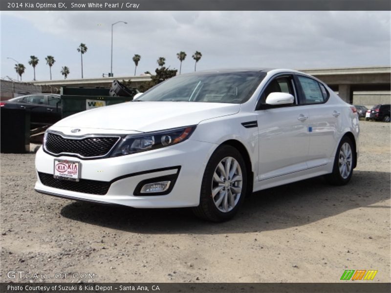 Snow White Pearl / Gray 2014 Kia Optima EX