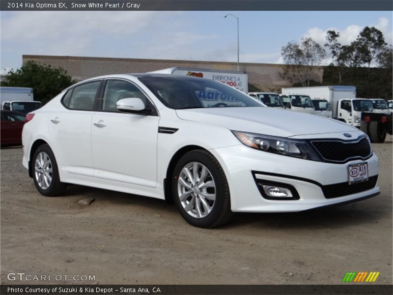 Snow White Pearl / Gray 2014 Kia Optima EX