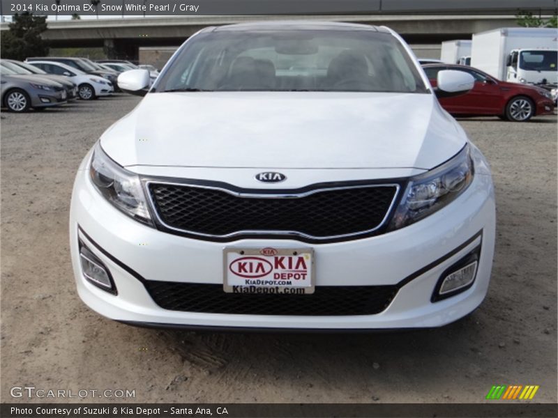 Snow White Pearl / Gray 2014 Kia Optima EX