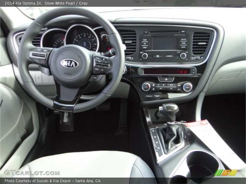 Snow White Pearl / Gray 2014 Kia Optima EX