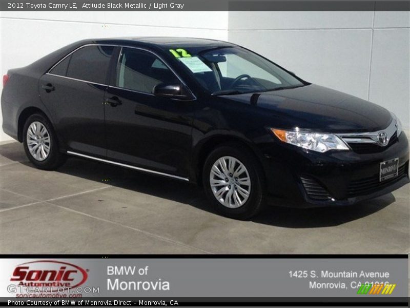 Attitude Black Metallic / Light Gray 2012 Toyota Camry LE