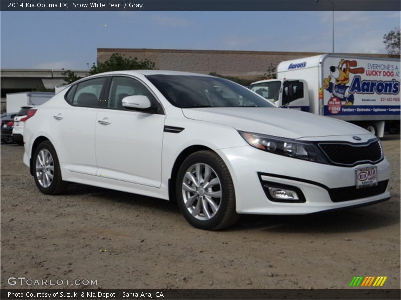 Snow White Pearl / Gray 2014 Kia Optima EX