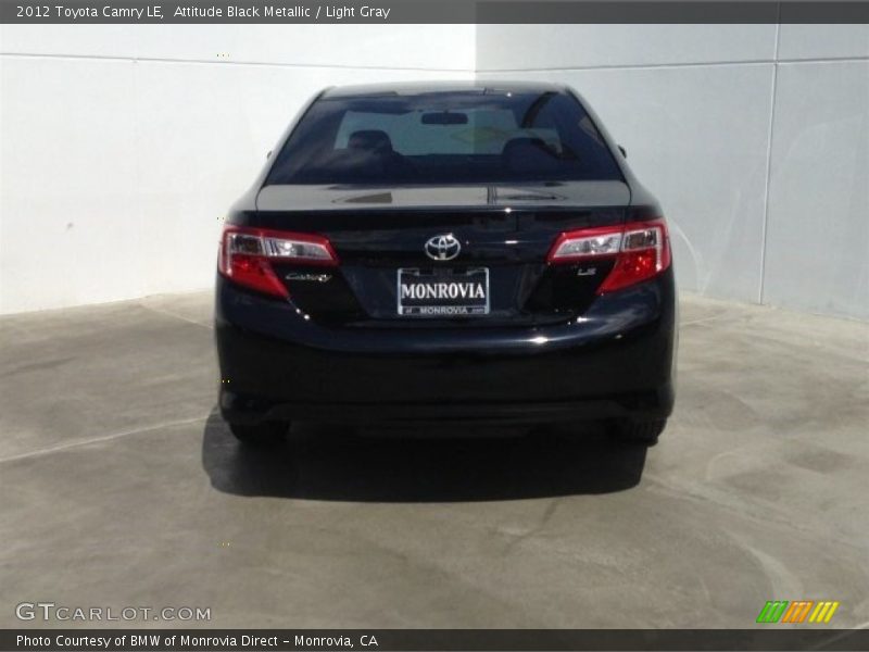 Attitude Black Metallic / Light Gray 2012 Toyota Camry LE
