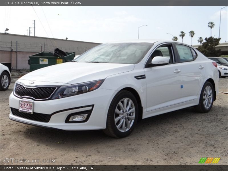 Snow White Pearl / Gray 2014 Kia Optima EX
