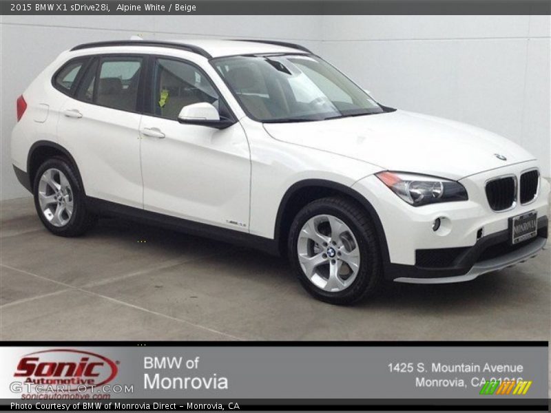 Alpine White / Beige 2015 BMW X1 sDrive28i
