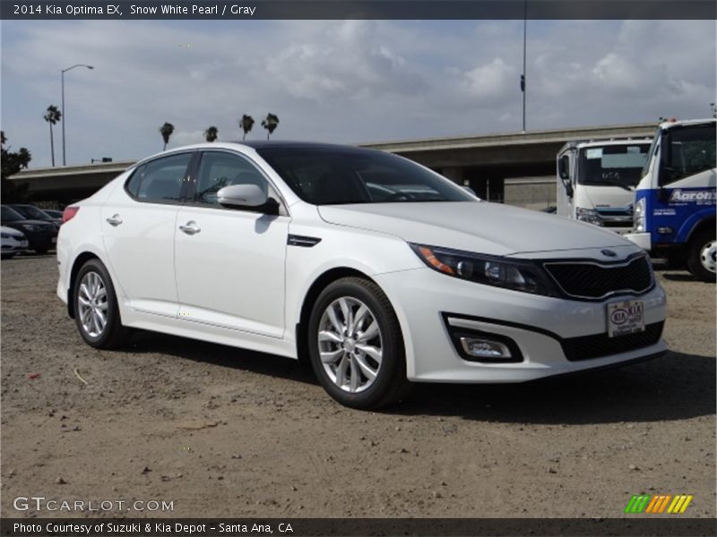 Snow White Pearl / Gray 2014 Kia Optima EX