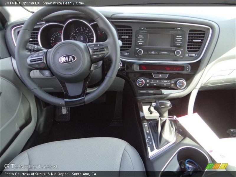 Snow White Pearl / Gray 2014 Kia Optima EX