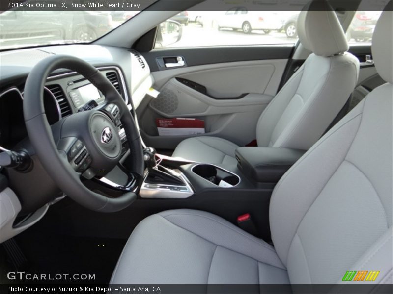 Snow White Pearl / Gray 2014 Kia Optima EX