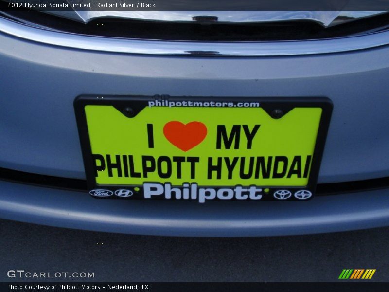 Radiant Silver / Black 2012 Hyundai Sonata Limited