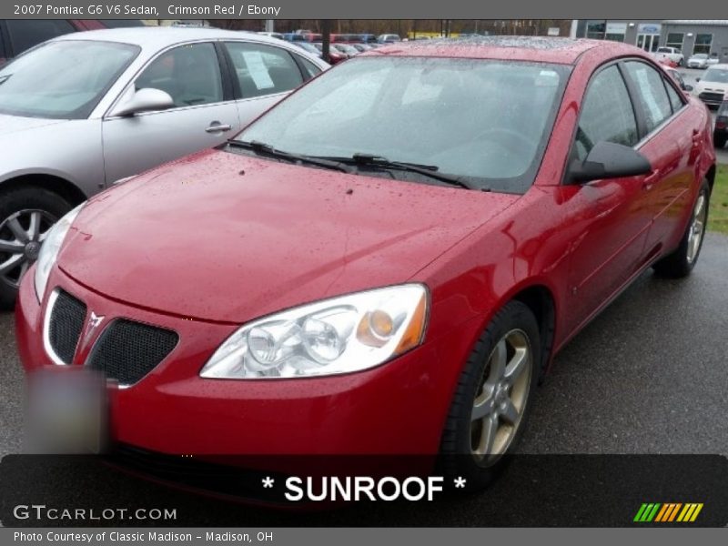 Crimson Red / Ebony 2007 Pontiac G6 V6 Sedan