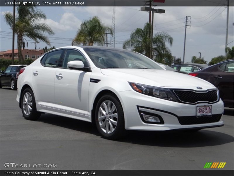 Snow White Pearl / Beige 2014 Kia Optima EX