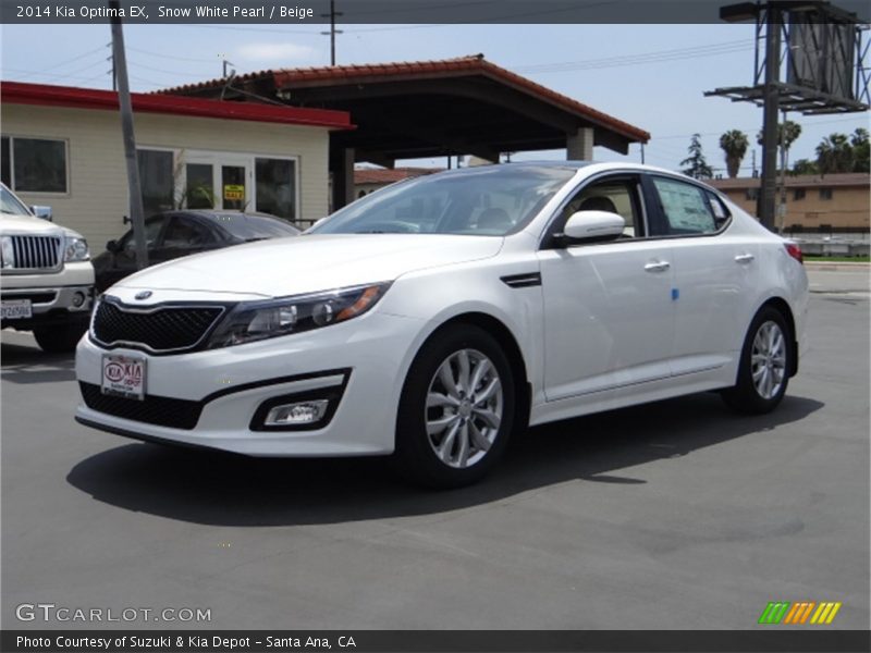 Snow White Pearl / Beige 2014 Kia Optima EX