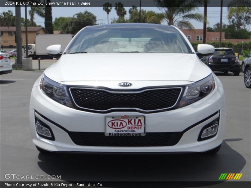 Snow White Pearl / Beige 2014 Kia Optima EX