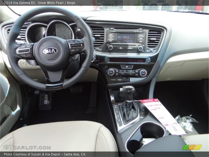 Snow White Pearl / Beige 2014 Kia Optima EX