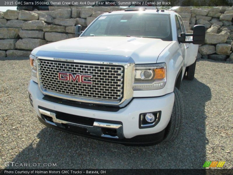 Summit White / Denali Jet Black 2015 GMC Sierra 3500HD Denali Crew Cab 4x4 Dual Rear Wheel