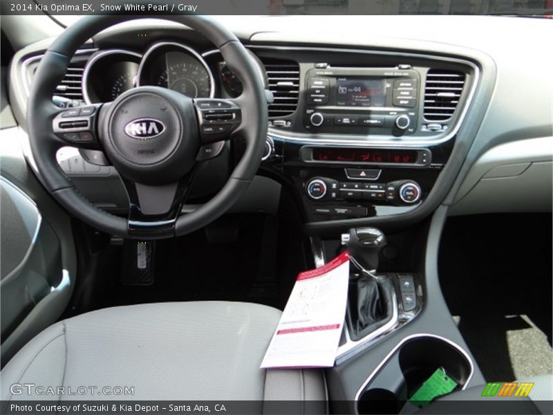 Snow White Pearl / Gray 2014 Kia Optima EX