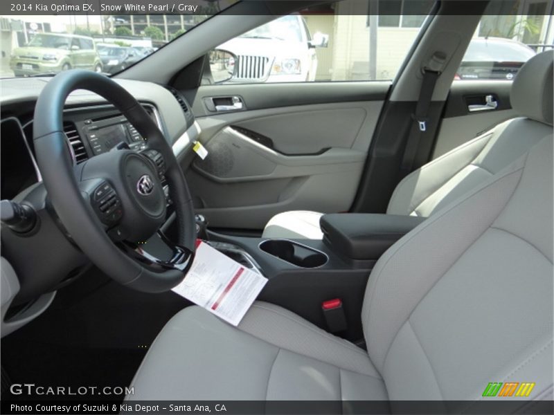 Snow White Pearl / Gray 2014 Kia Optima EX