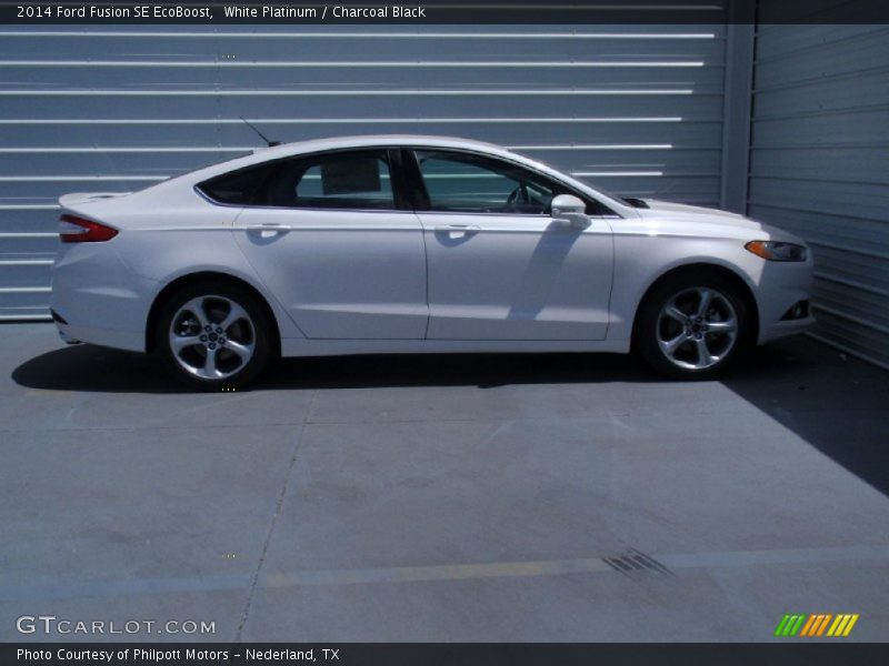 White Platinum / Charcoal Black 2014 Ford Fusion SE EcoBoost