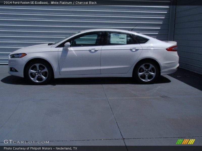 White Platinum / Charcoal Black 2014 Ford Fusion SE EcoBoost