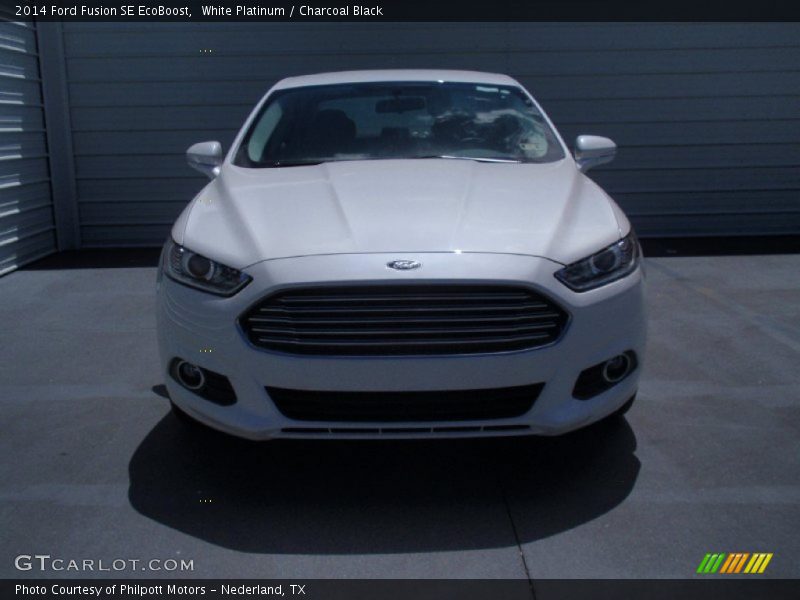White Platinum / Charcoal Black 2014 Ford Fusion SE EcoBoost