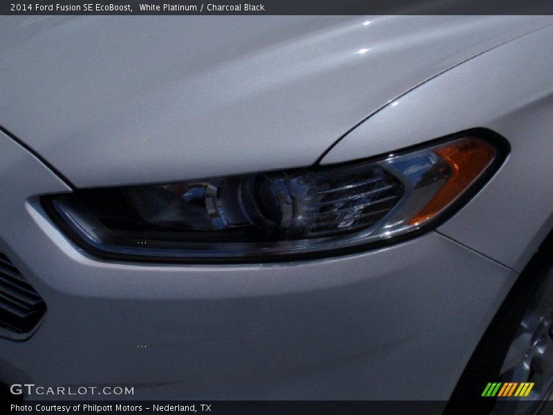 White Platinum / Charcoal Black 2014 Ford Fusion SE EcoBoost