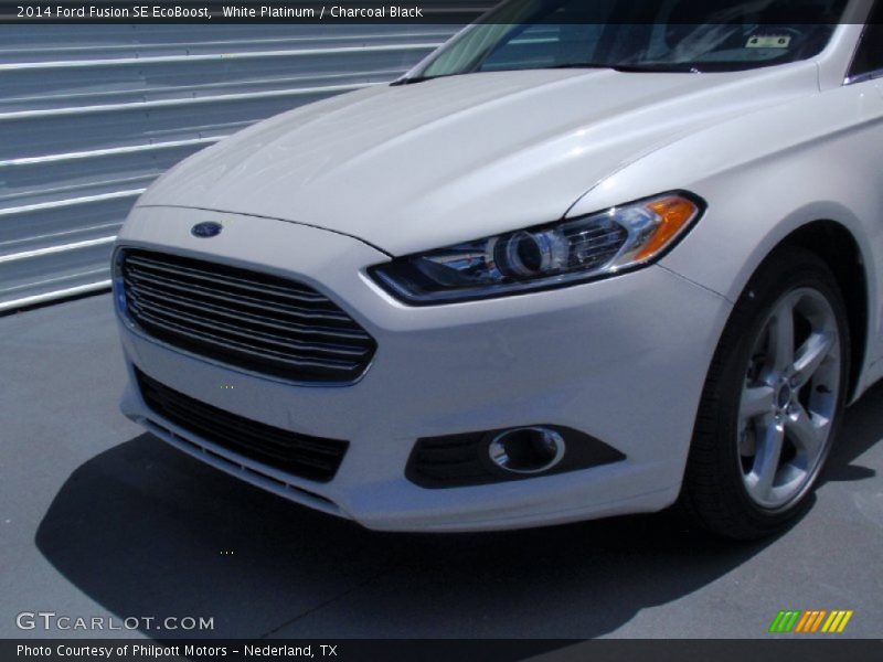 White Platinum / Charcoal Black 2014 Ford Fusion SE EcoBoost