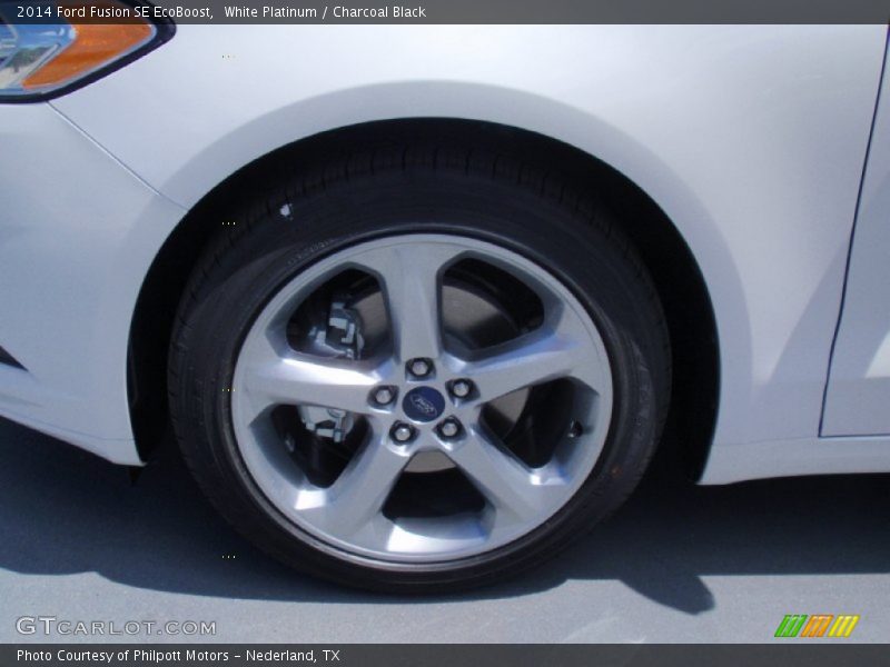 White Platinum / Charcoal Black 2014 Ford Fusion SE EcoBoost