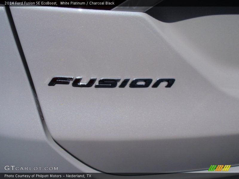 White Platinum / Charcoal Black 2014 Ford Fusion SE EcoBoost