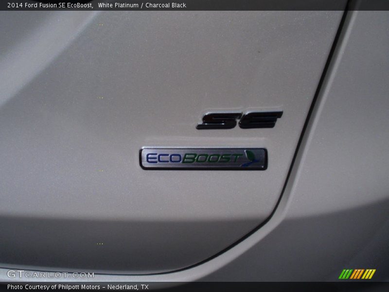 White Platinum / Charcoal Black 2014 Ford Fusion SE EcoBoost