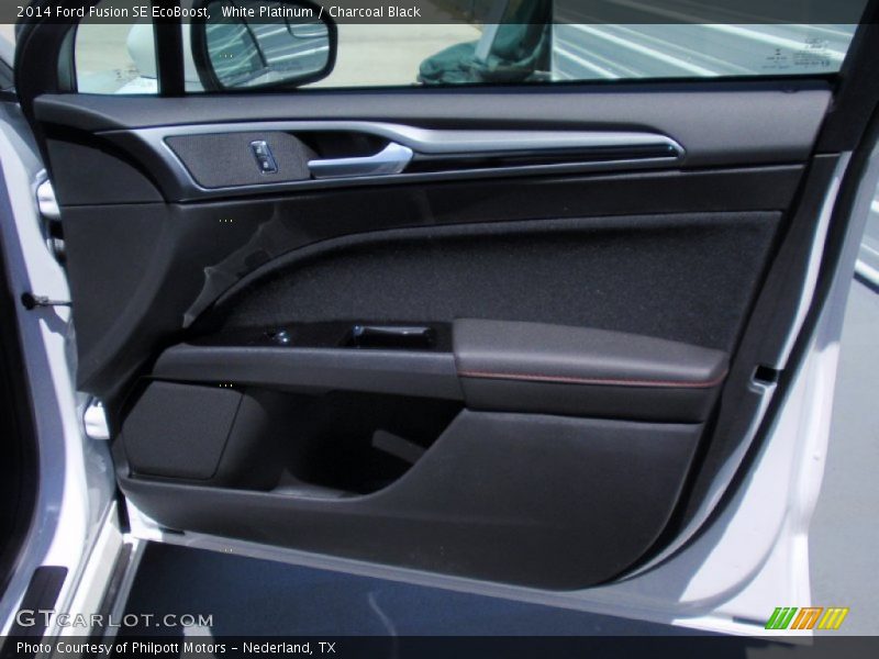 White Platinum / Charcoal Black 2014 Ford Fusion SE EcoBoost