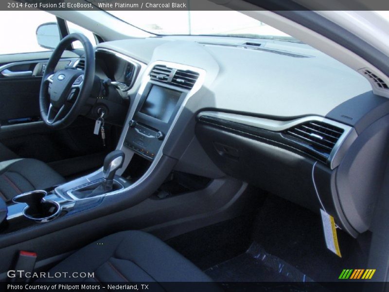 White Platinum / Charcoal Black 2014 Ford Fusion SE EcoBoost