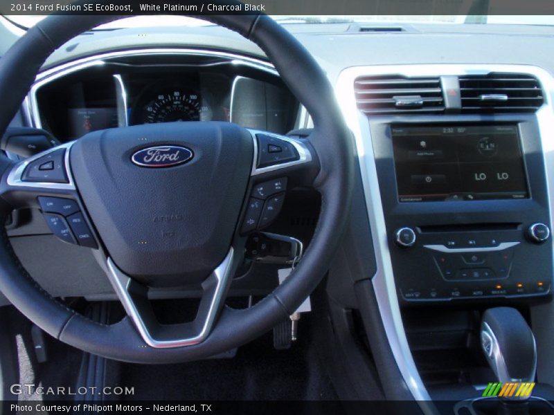 White Platinum / Charcoal Black 2014 Ford Fusion SE EcoBoost