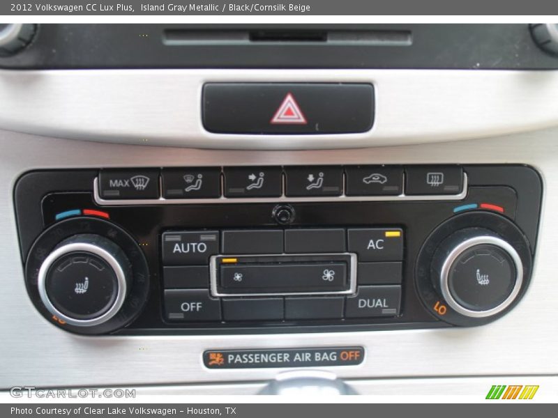 Island Gray Metallic / Black/Cornsilk Beige 2012 Volkswagen CC Lux Plus