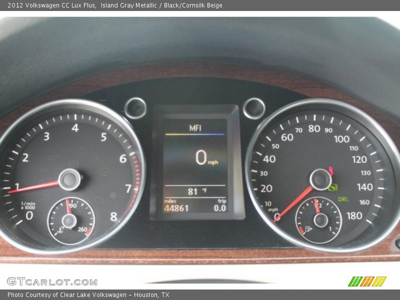 Island Gray Metallic / Black/Cornsilk Beige 2012 Volkswagen CC Lux Plus